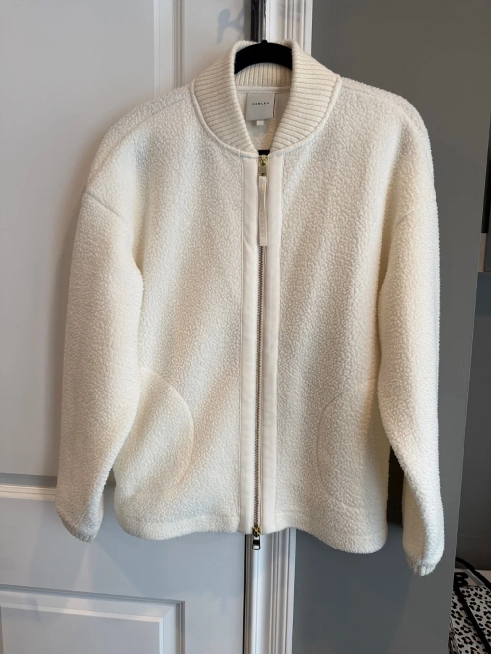 Varley Ivory Sherpa Zip-Front Jacket - Picture 1 of 3
